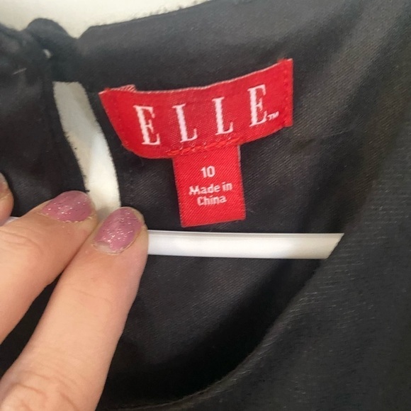 Elle ladies size 10 two-tone dress black at the top that is stretchy - Picture 4 of 5